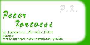 peter kortvesi business card