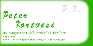 peter kortvesi business card